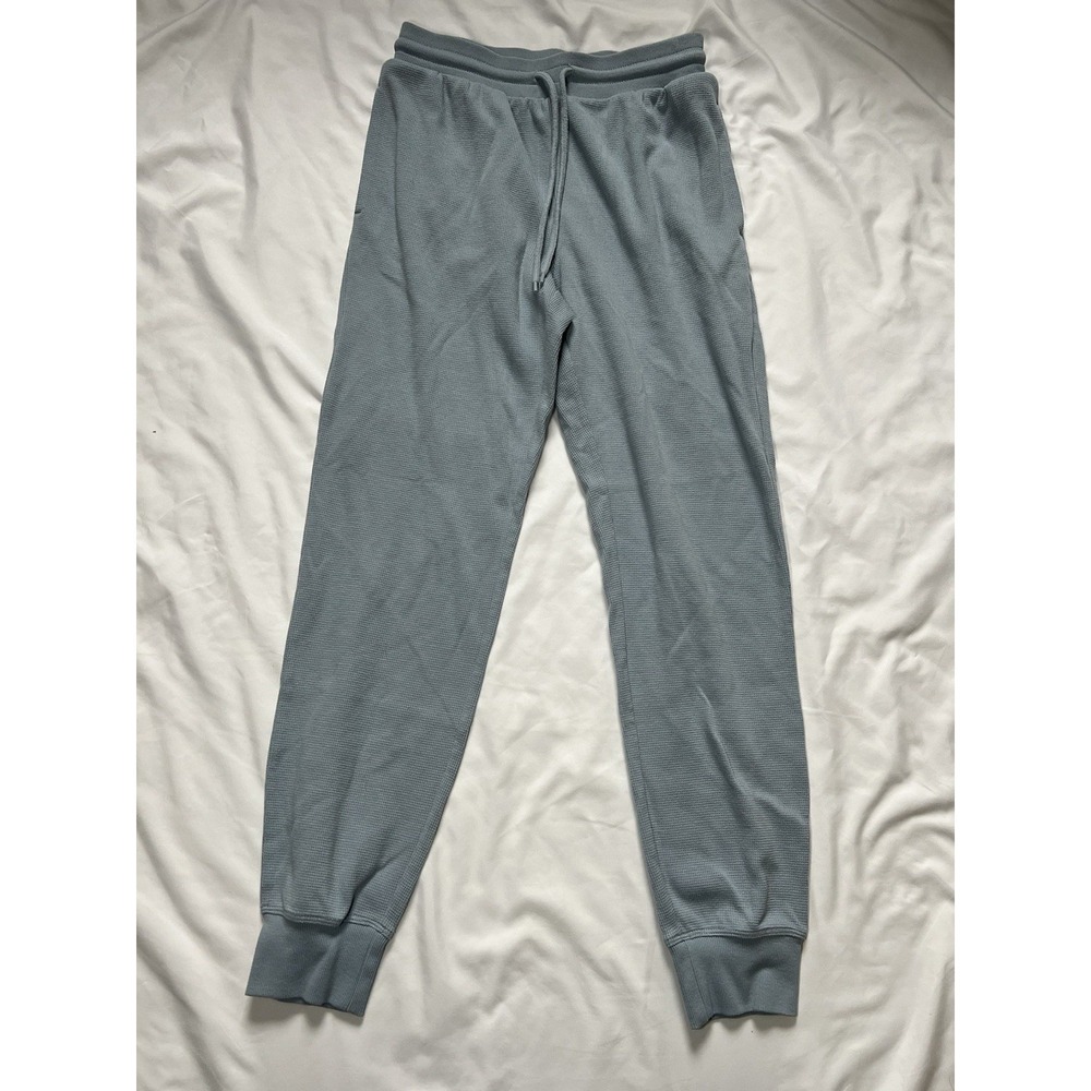 Women's Sunday Best Size Small Blue Waffle Knit‎ Thermal Joggers